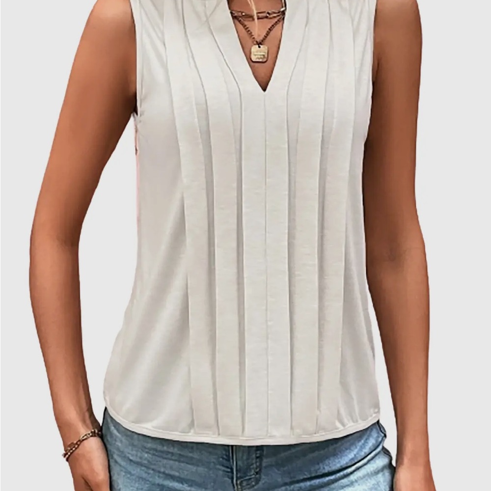 Elegant Sleeveless White Top